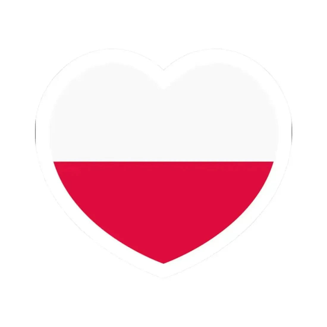 Heart Flag of Poland - STICKER Vinyl Kiss-Cut Decal 2 Inch White - The Sticker Space