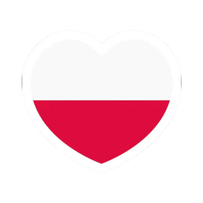 Heart Flag of Poland - STICKER Vinyl Kiss-Cut Decal 2 Inch White - The Sticker Space