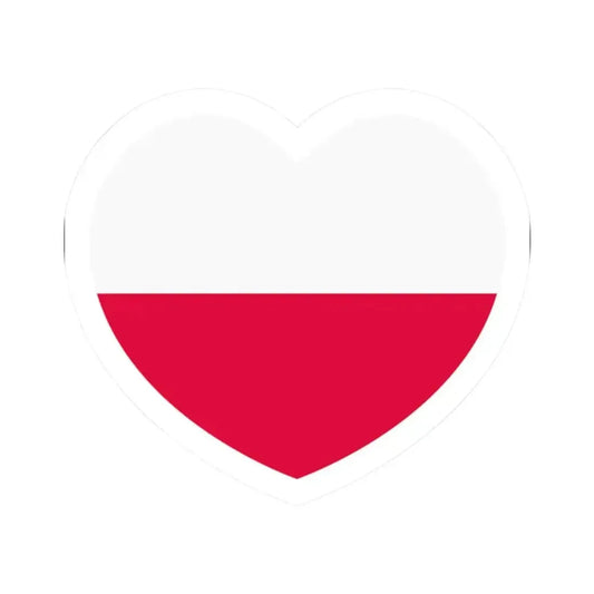 Heart Flag of Poland - STICKER Vinyl Kiss-Cut Decal 2 Inch White - The Sticker Space