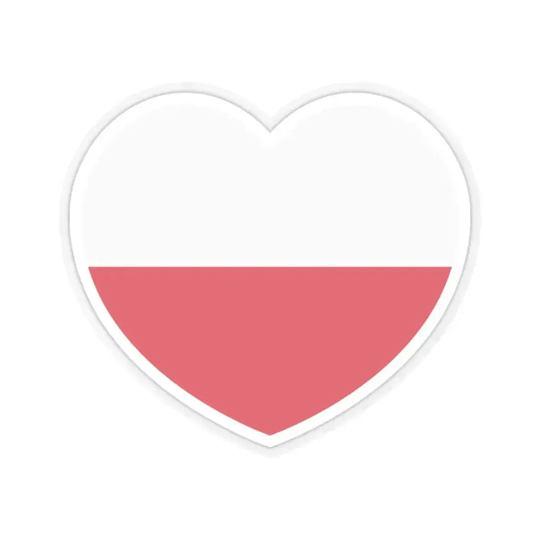 Heart Flag of Poland - STICKER Vinyl Kiss-Cut Decal 3 Inch Transparent - The Sticker Space