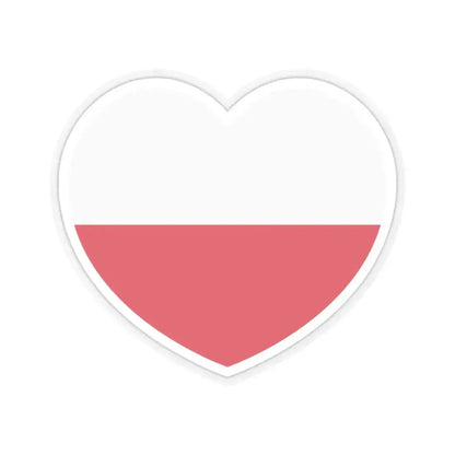 Heart Flag of Poland - STICKER Vinyl Kiss-Cut Decal 3 Inch Transparent - The Sticker Space