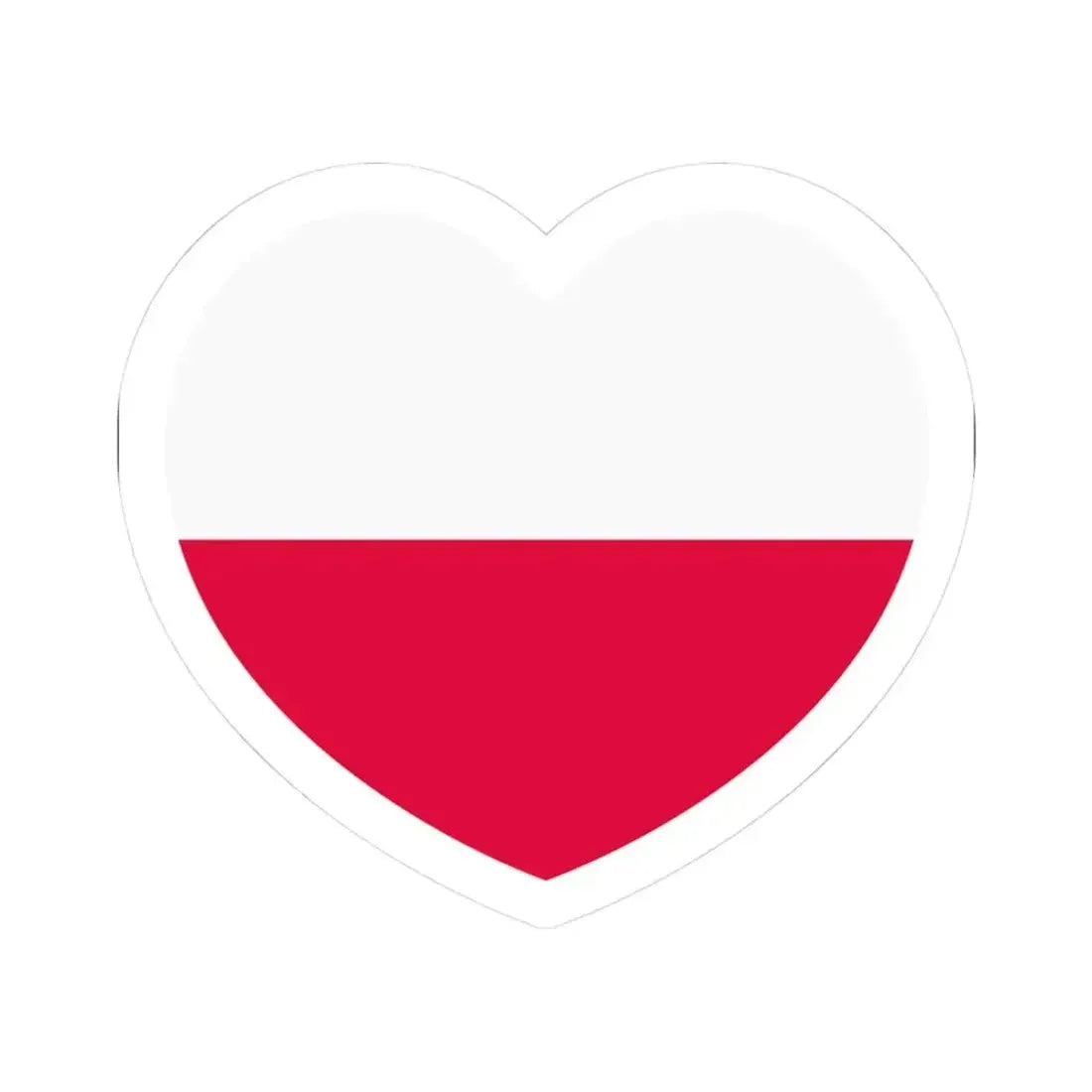 Heart Flag of Poland - STICKER Vinyl Kiss-Cut Decal 3 Inch White - The Sticker Space