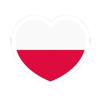 Heart Flag of Poland - STICKER Vinyl Kiss-Cut Decal 3 Inch White - The Sticker Space
