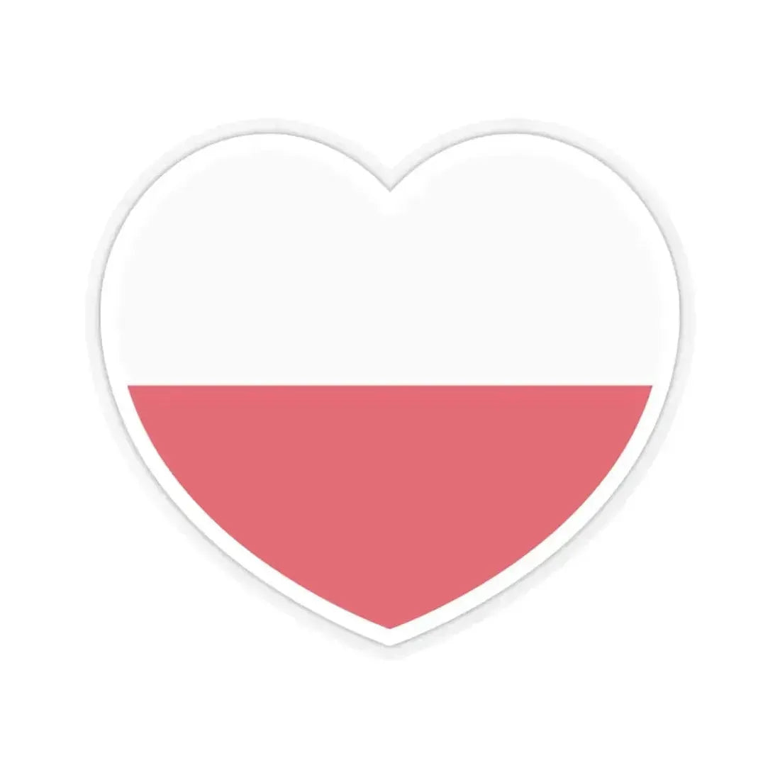 Heart Flag of Poland - STICKER Vinyl Kiss-Cut Decal 4 Inch Transparent - The Sticker Space
