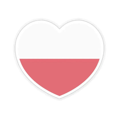Heart Flag of Poland - STICKER Vinyl Kiss-Cut Decal 4 Inch Transparent - The Sticker Space