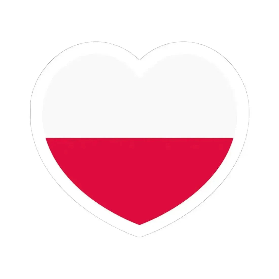 Heart Flag of Poland - STICKER Vinyl Kiss-Cut Decal 4 Inch White - The Sticker Space