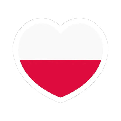 Heart Flag of Poland - STICKER Vinyl Kiss-Cut Decal 4 Inch White - The Sticker Space