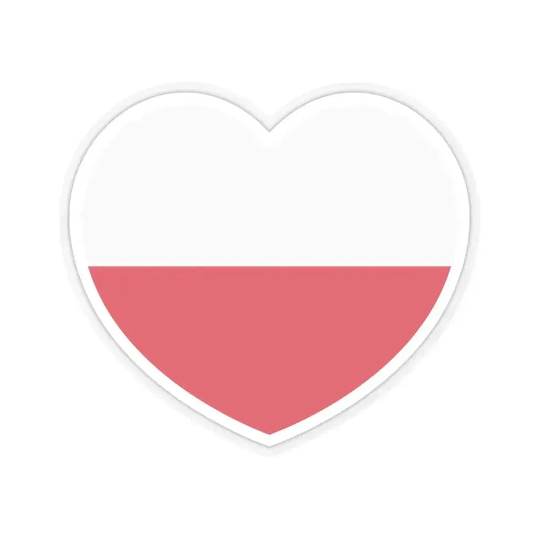 Heart Flag of Poland - STICKER Vinyl Kiss-Cut Decal 6 Inch Transparent - The Sticker Space
