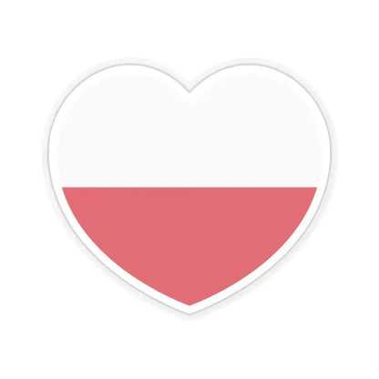 Heart Flag of Poland - STICKER Vinyl Kiss-Cut Decal 6 Inch Transparent - The Sticker Space