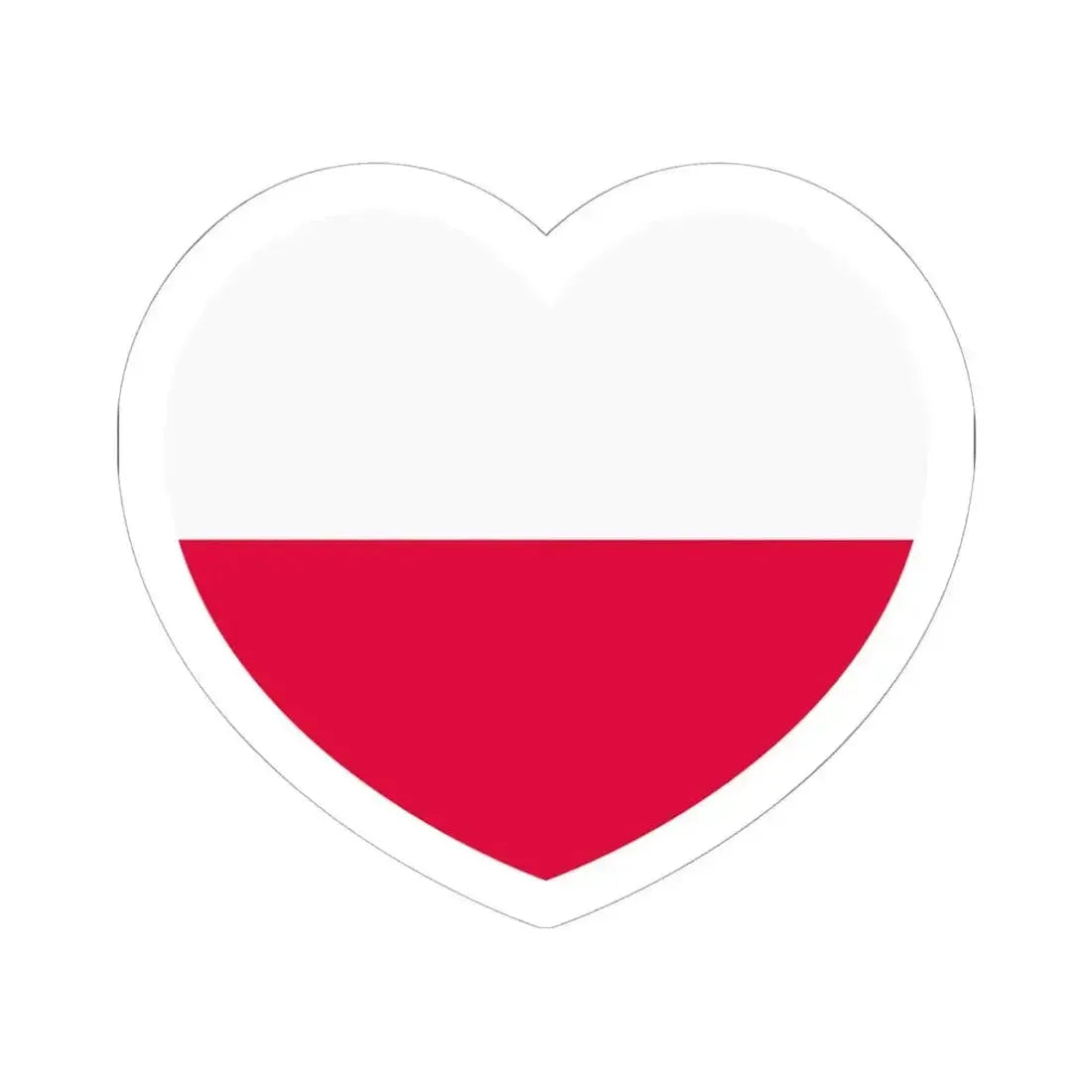 Heart Flag of Poland - STICKER Vinyl Kiss-Cut Decal 6 Inch White - The Sticker Space