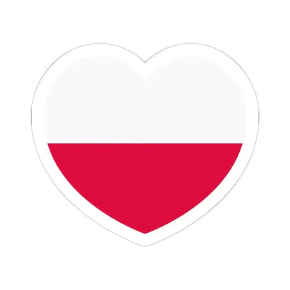 Heart Flag of Poland - STICKER Vinyl Kiss-Cut Decal 6 Inch White - The Sticker Space