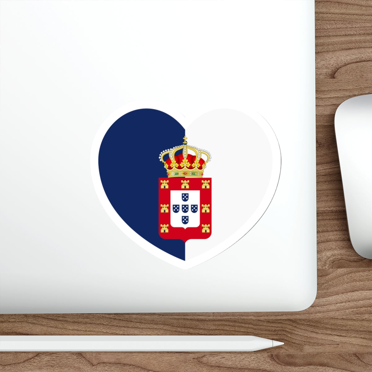 Heart Flag of Portugal 1830-1910 - STICKER Vinyl Die-Cut Decal