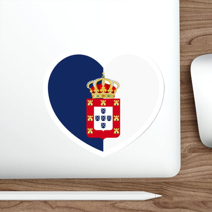 Heart Flag of Portugal 1830-1910 - STICKER Vinyl Die-Cut Decal