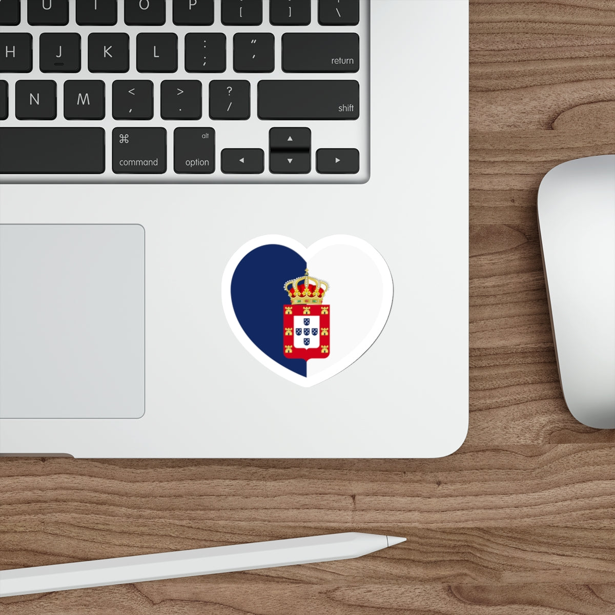 Heart Flag of Portugal 1830-1910 - STICKER Vinyl Die-Cut Decal