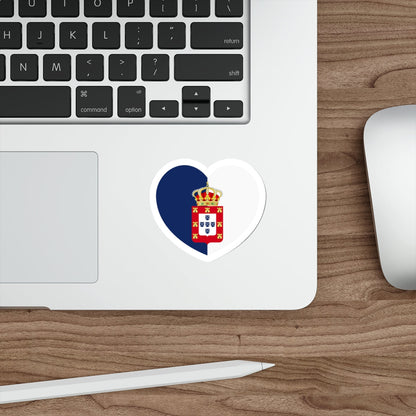 Heart Flag of Portugal 1830-1910 - STICKER Vinyl Die-Cut Decal