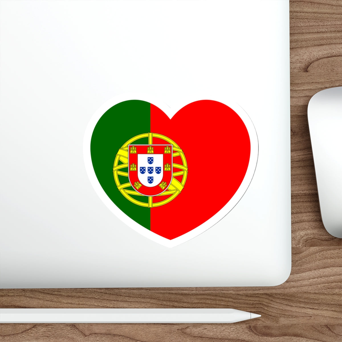 Heart Flag of Portugal - STICKER Vinyl Die-Cut Decal-The Sticker Space