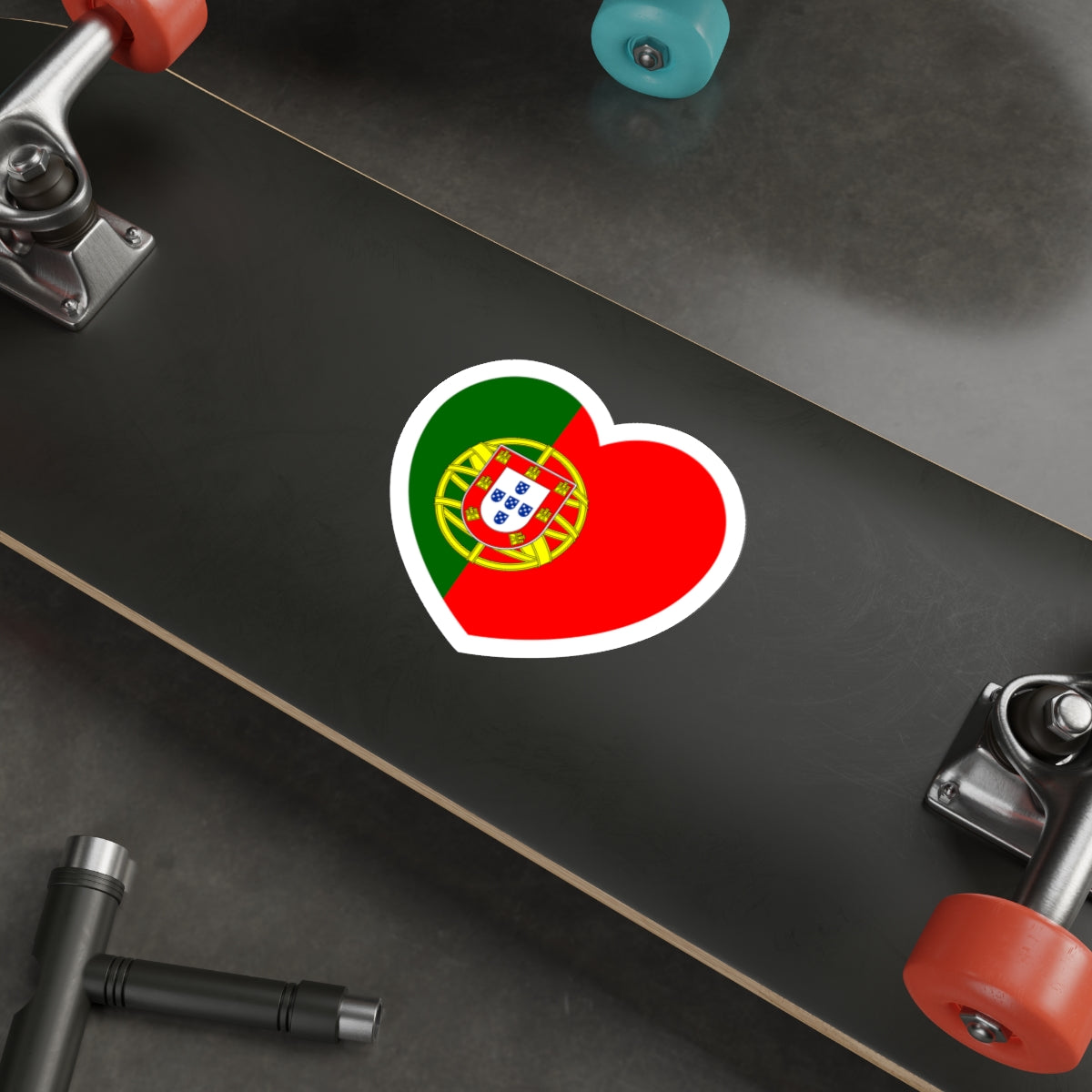 Heart Flag of Portugal - STICKER Vinyl Die-Cut Decal-The Sticker Space