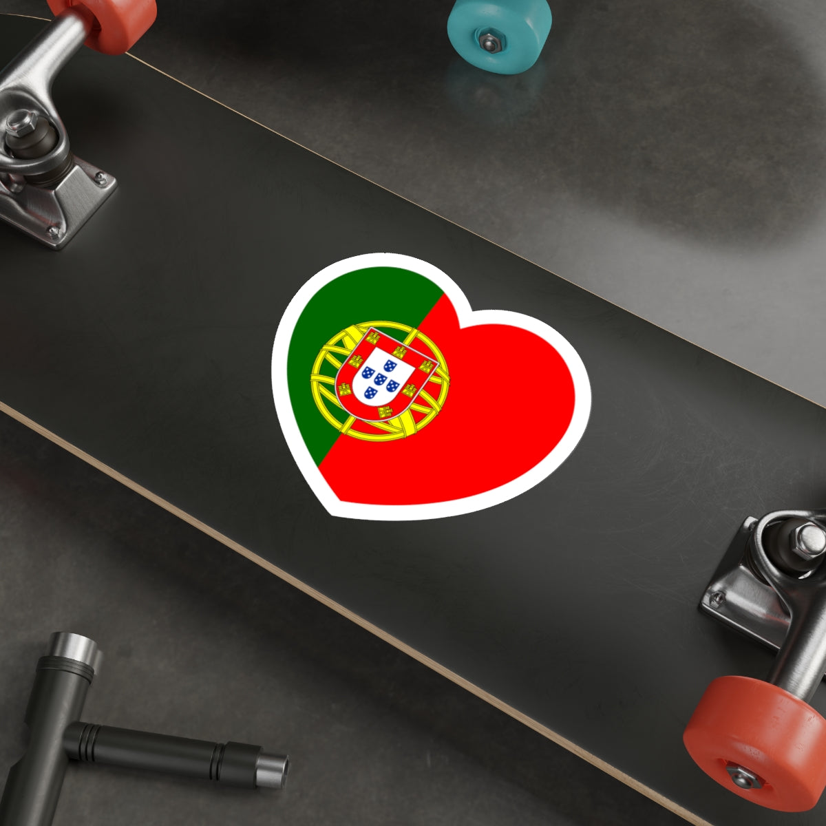 Heart Flag of Portugal - STICKER Vinyl Die-Cut Decal-The Sticker Space