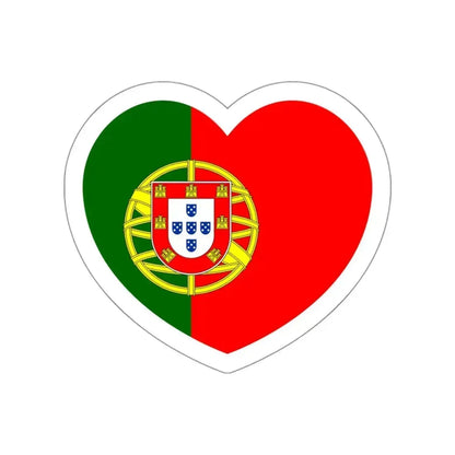 Heart Flag of Portugal - STICKER Vinyl Die-Cut Decal White Die-Cut 3 Inch - The Sticker Space