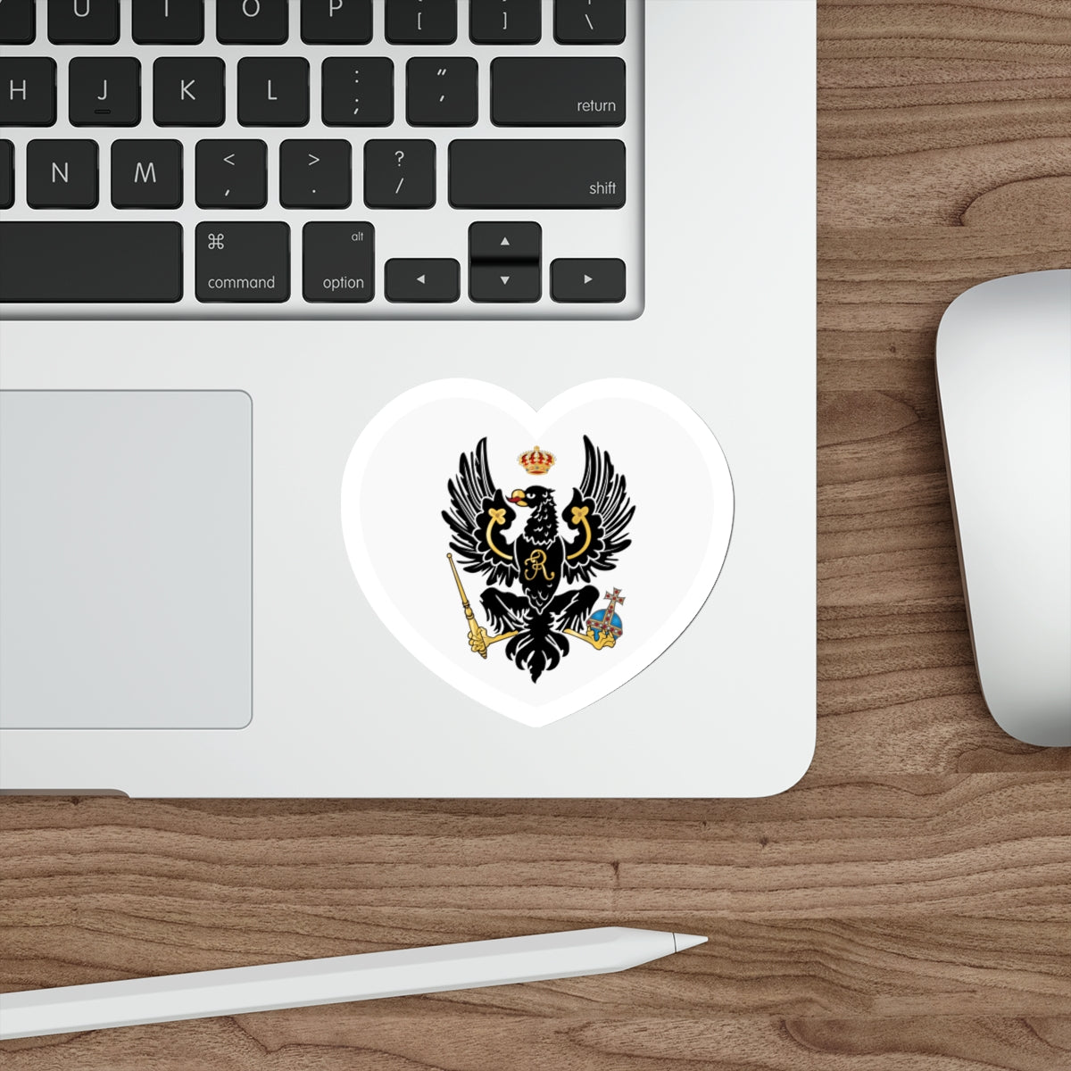 Heart Flag of Prussia 1701-1750 - STICKER Vinyl Die-Cut Decal-The Sticker Space