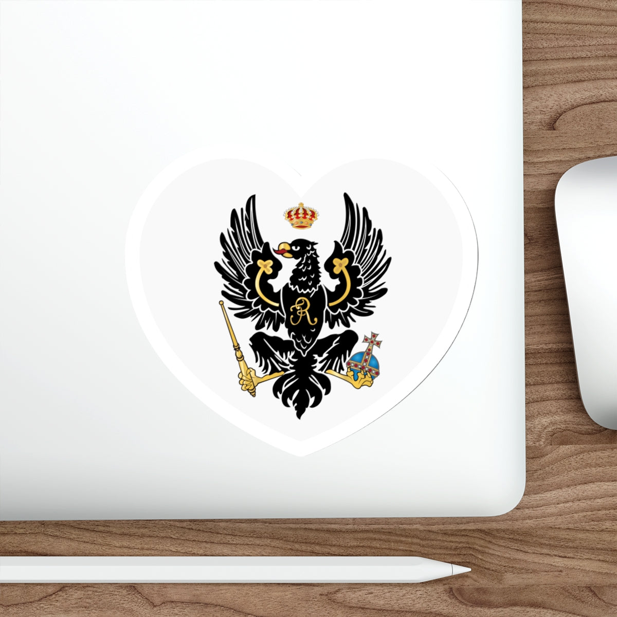 Heart Flag of Prussia 1701-1750 - STICKER Vinyl Die-Cut Decal-The Sticker Space