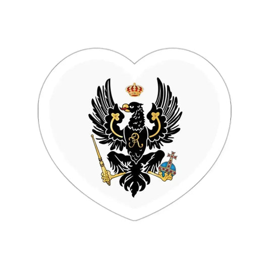 Heart Flag of Prussia 1701-1750 - STICKER Vinyl Die-Cut Decal White Die-Cut 2 Inch - The Sticker Space
