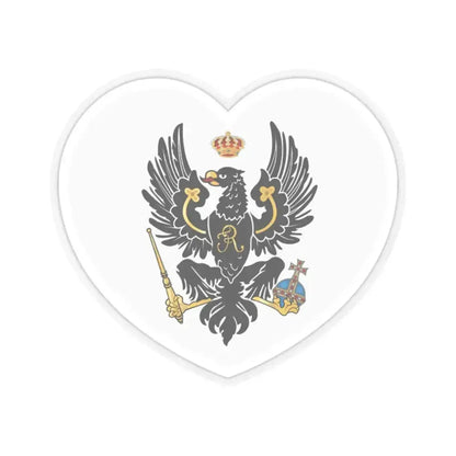 Heart Flag of Prussia 1701-1750 - STICKER Vinyl Kiss-Cut Decal 2 Inch Transparent - The Sticker Space