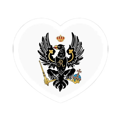 Heart Flag of Prussia 1701-1750 - STICKER Vinyl Kiss-Cut Decal 3 Inch White - The Sticker Space
