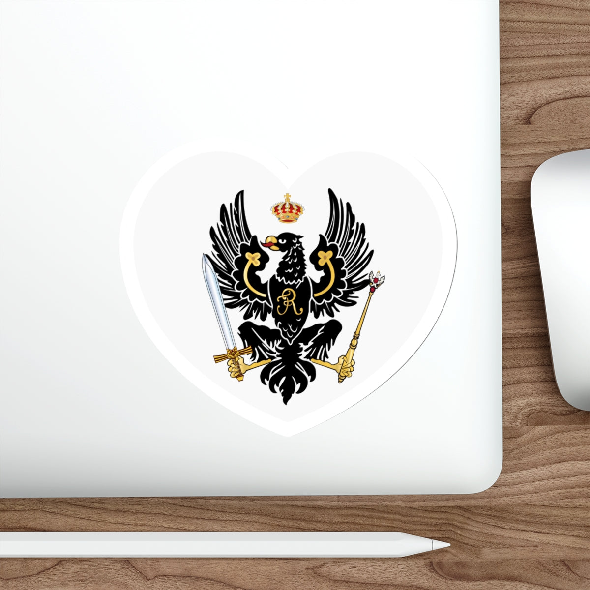 Heart Flag of Prussia 1750-1801 - STICKER Vinyl Die-Cut Decal-The Sticker Space