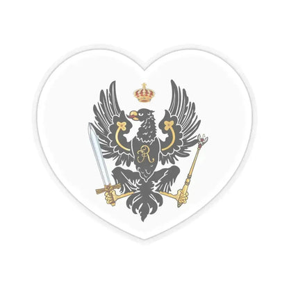 Heart Flag of Prussia 1750-1801 - STICKER Vinyl Kiss-Cut Decal 3 Inch Transparent - The Sticker Space
