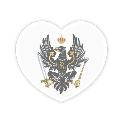 Heart Flag of Prussia 1750-1801 - STICKER Vinyl Kiss-Cut Decal 4 Inch Transparent - The Sticker Space