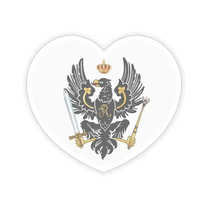 Heart Flag of Prussia 1750-1801 - STICKER Vinyl Kiss-Cut Decal 6 Inch Transparent - The Sticker Space