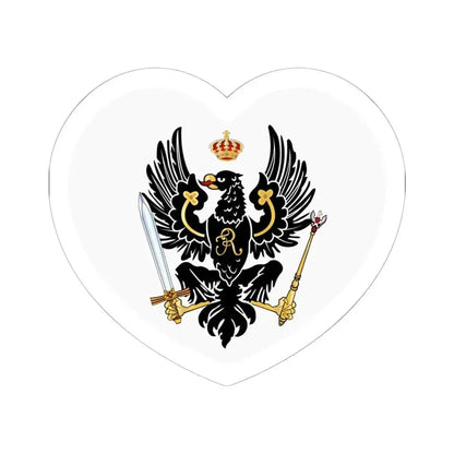 Heart Flag of Prussia 1750-1801 - STICKER Vinyl Kiss-Cut Decal 6 Inch White - The Sticker Space