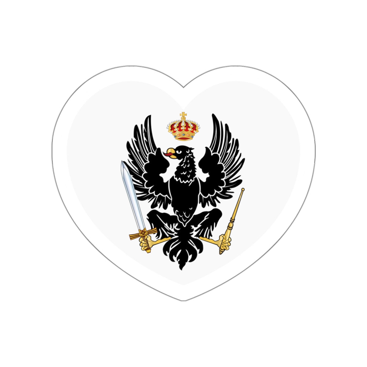 Heart Flag of Prussia 1801-1803 - STICKER Vinyl Die-Cut Decal-White-The Sticker Space