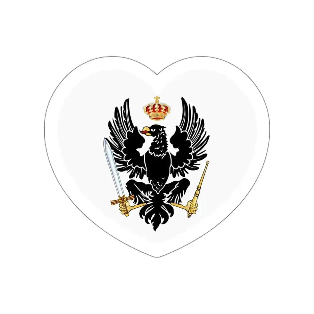 Heart Flag of Prussia 1801-1803 - STICKER Vinyl Die-Cut Decal White Die-Cut 3 Inch - The Sticker Space