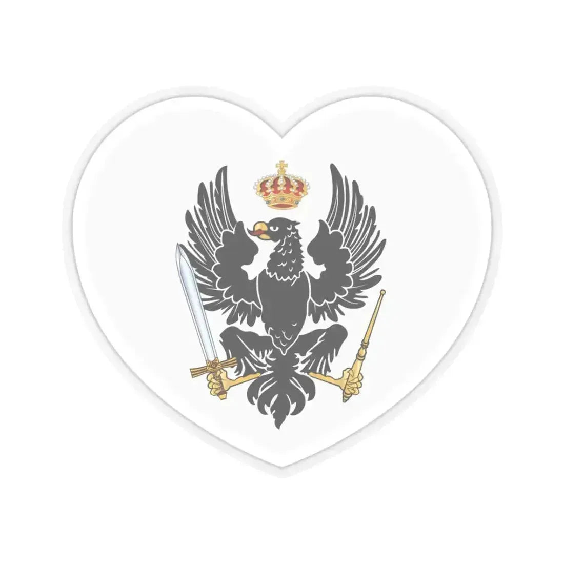 Heart Flag of Prussia 1801-1803 - STICKER Vinyl Kiss-Cut Decal 3 Inch Transparent - The Sticker Space