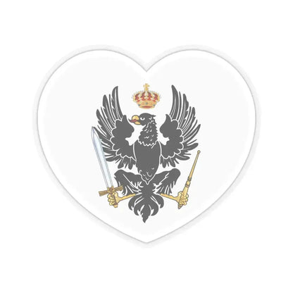 Heart Flag of Prussia 1801-1803 - STICKER Vinyl Kiss-Cut Decal 6 Inch Transparent - The Sticker Space