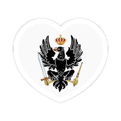 Heart Flag of Prussia 1801-1803 - STICKER Vinyl Kiss-Cut Decal 6 Inch White - The Sticker Space