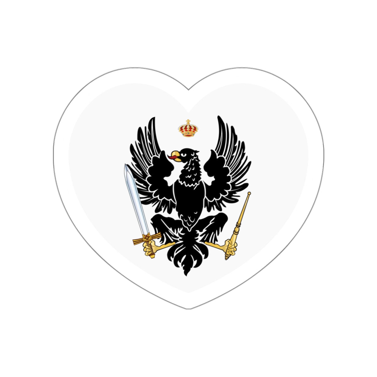 Heart Flag of Prussia 1803-1892 - STICKER Vinyl Die-Cut Decal-White-Die-Cut-3 Inch-The Sticker Space