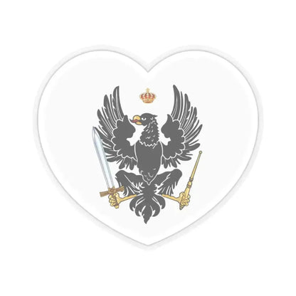 Heart Flag of Prussia 1803-1892 - STICKER Vinyl Kiss-Cut Decal 2 Inch Transparent - The Sticker Space