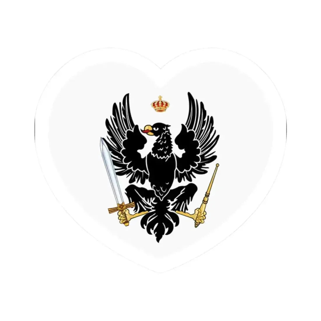 Heart Flag of Prussia 1803-1892 - STICKER Vinyl Kiss-Cut Decal 2 Inch White - The Sticker Space