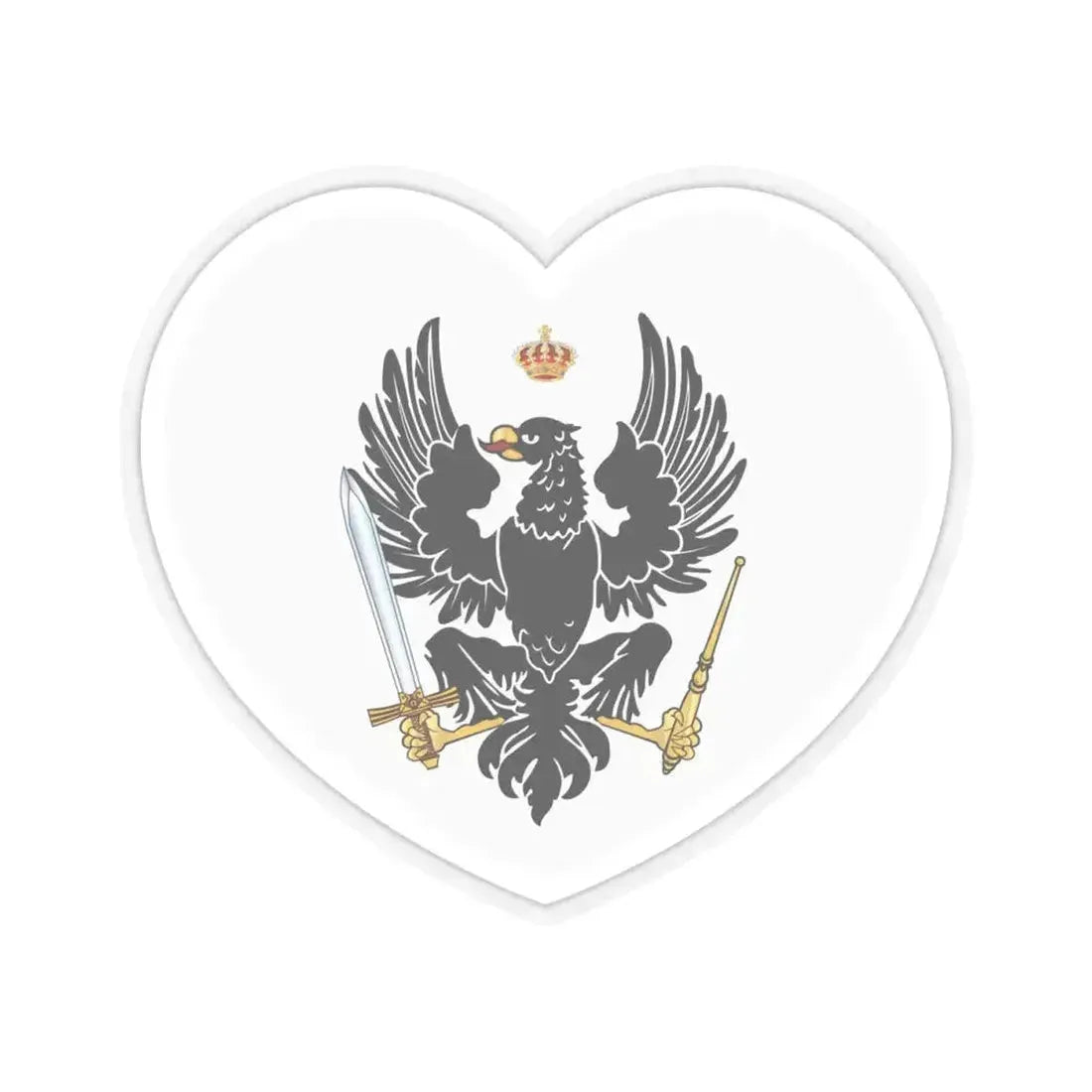 Heart Flag of Prussia 1803-1892 - STICKER Vinyl Kiss-Cut Decal 4 Inch Transparent - The Sticker Space