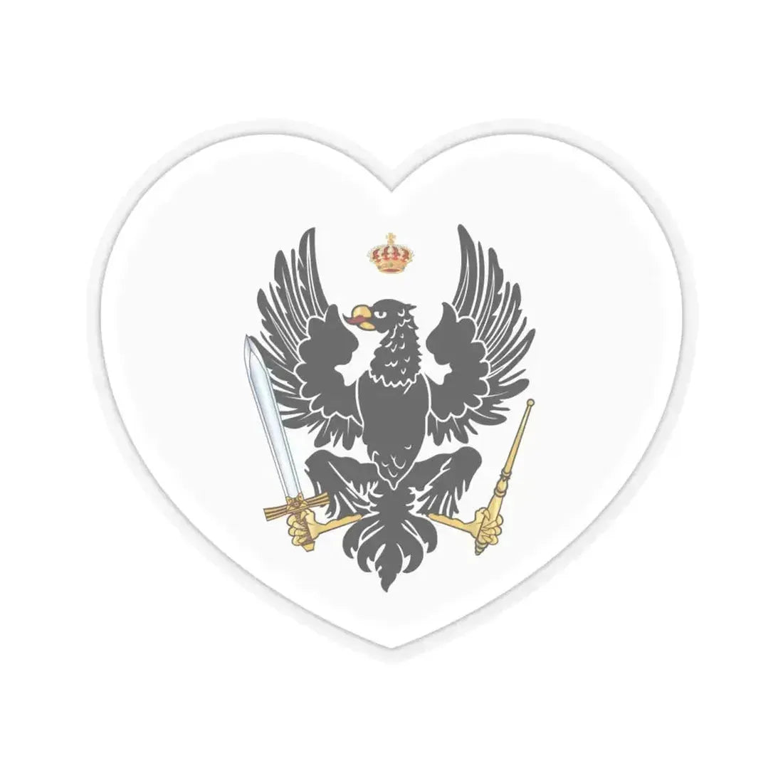 Heart Flag of Prussia 1803-1892 - STICKER Vinyl Kiss-Cut Decal 6 Inch Transparent - The Sticker Space