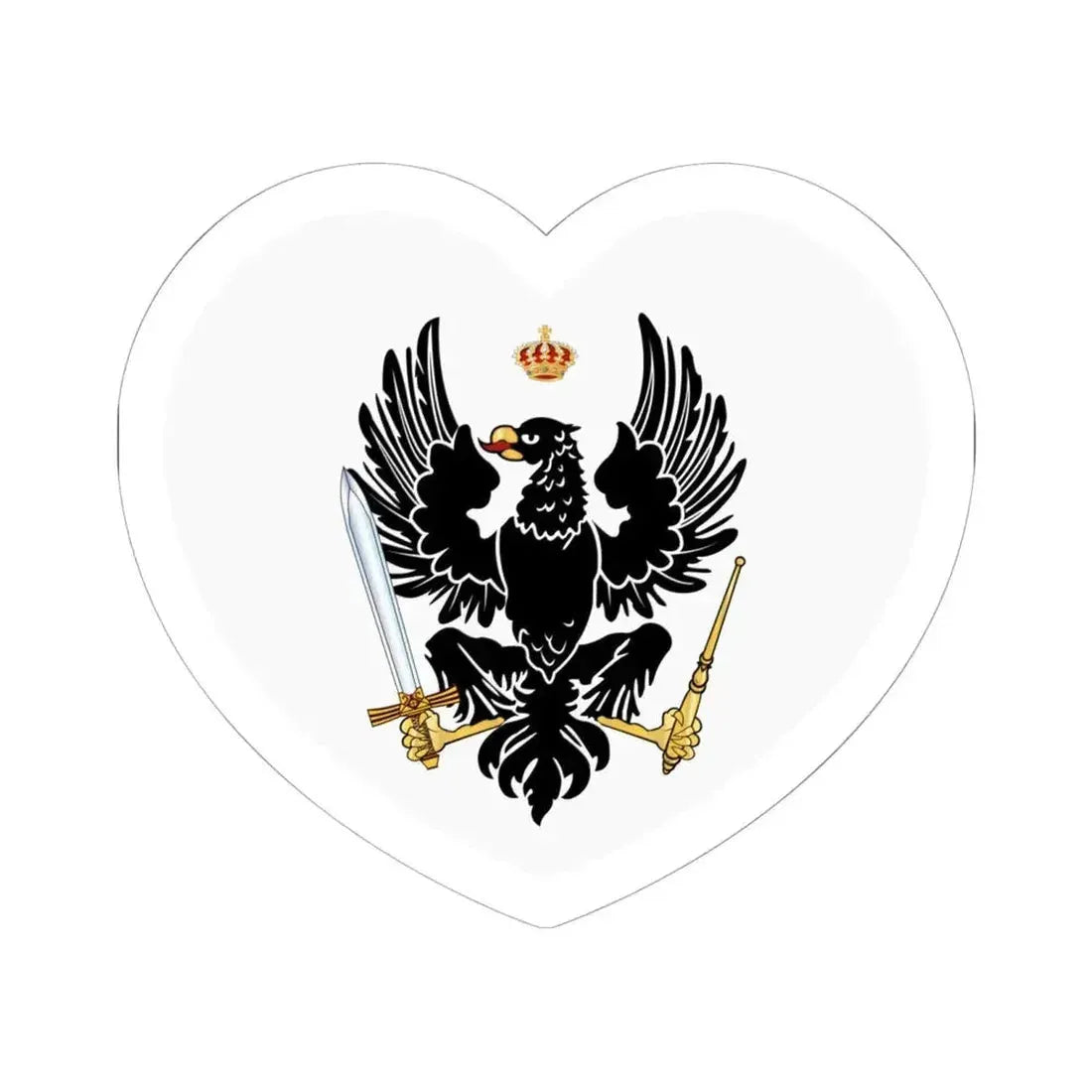 Heart Flag of Prussia 1803-1892 - STICKER Vinyl Kiss-Cut Decal 6 Inch White - The Sticker Space