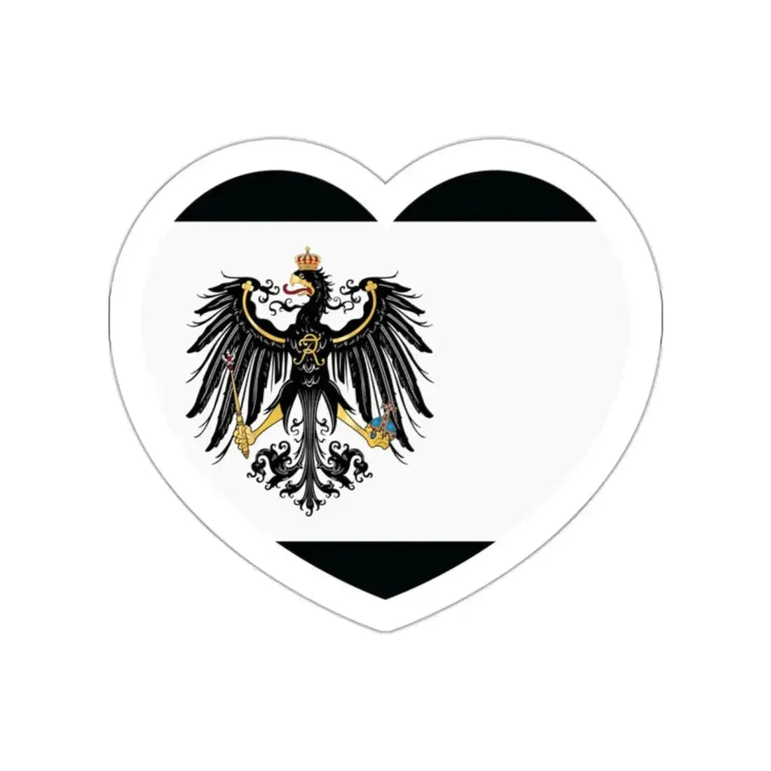 Heart Flag of Prussia 1892-1918 - STICKER Vinyl Die-Cut Decal - The Sticker Space