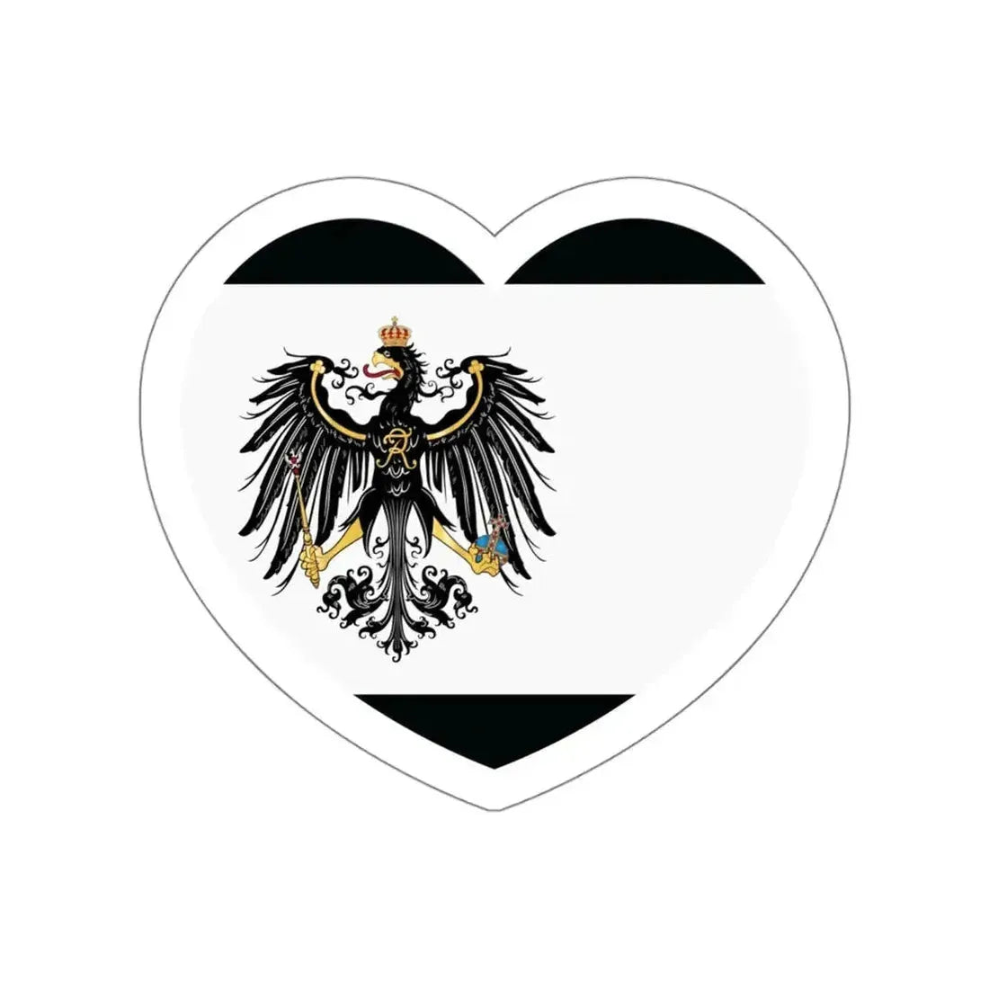 Heart Flag of Prussia 1892-1918 - STICKER Vinyl Die-Cut Decal - The Sticker Space