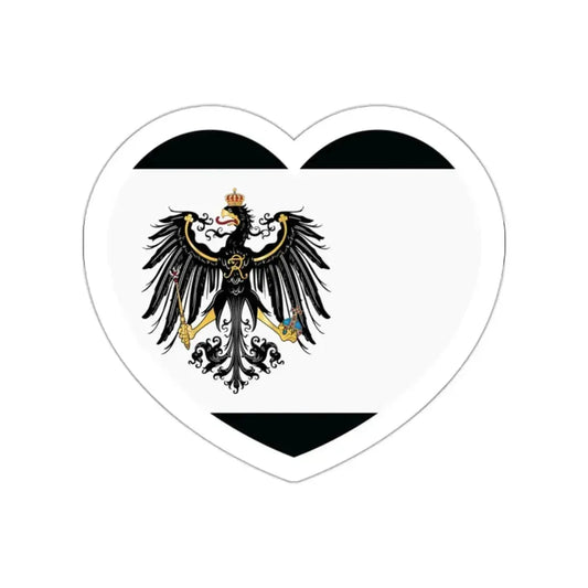 Heart Flag of Prussia 1892-1918 - STICKER Vinyl Die-Cut Decal White Die-Cut 2 Inch - The Sticker Space