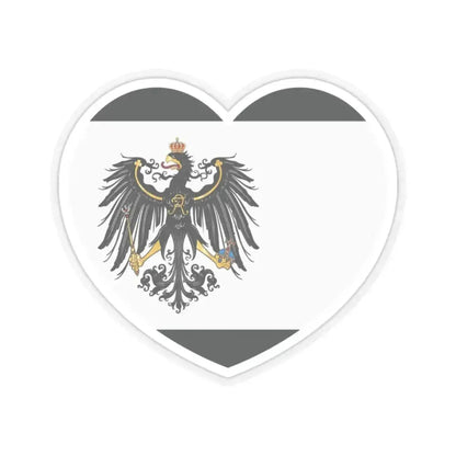Heart Flag of Prussia 1892-1918 - STICKER Vinyl Kiss-Cut Decal 2 Inch Transparent - The Sticker Space
