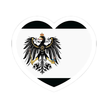 Heart Flag of Prussia 1892-1918 - STICKER Vinyl Kiss-Cut Decal 3 Inch White - The Sticker Space