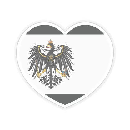 Heart Flag of Prussia 1892-1918 - STICKER Vinyl Kiss-Cut Decal 4 Inch Transparent - The Sticker Space